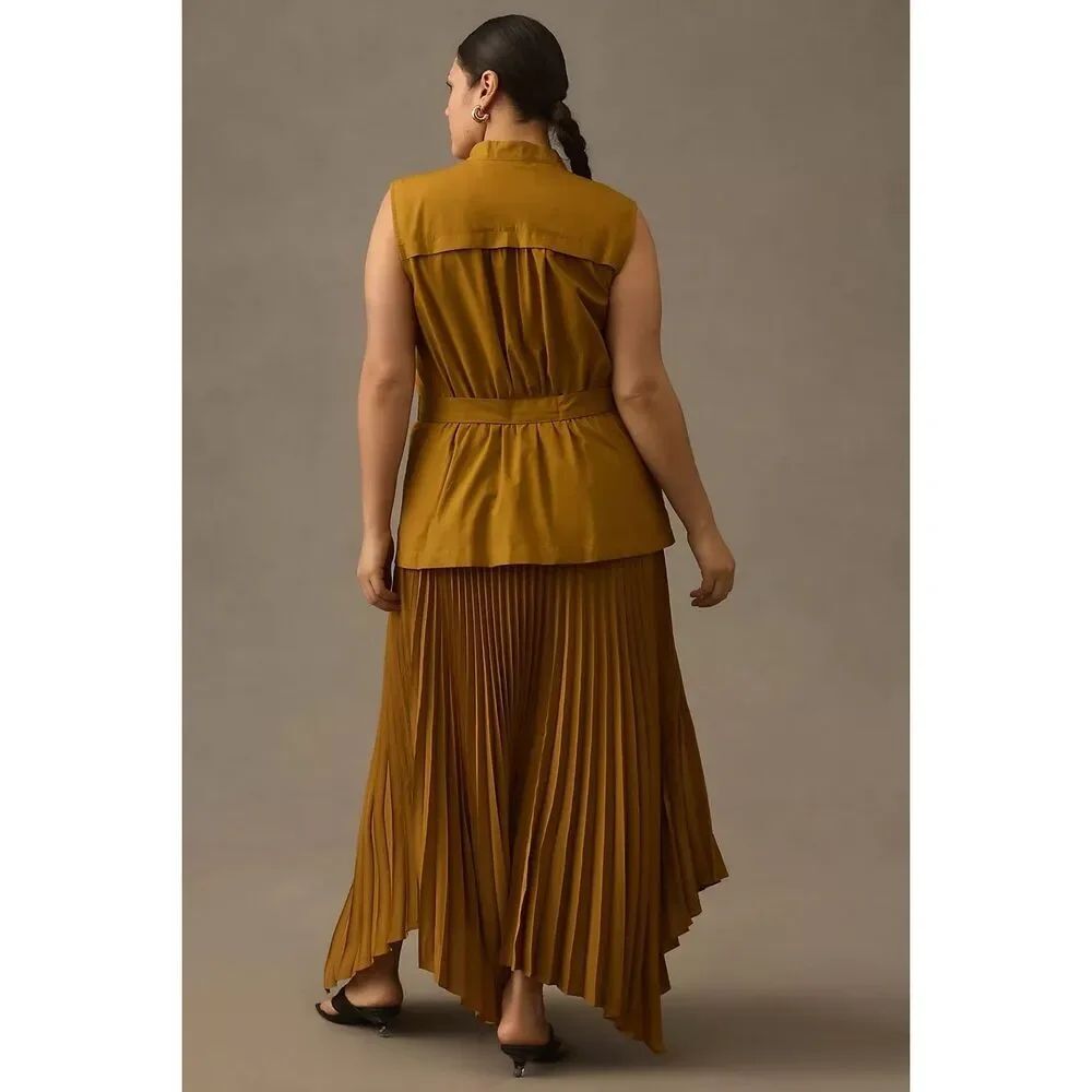 Anthropologie Pleated Sleeveless Midi Dress - Picture 6 of 13